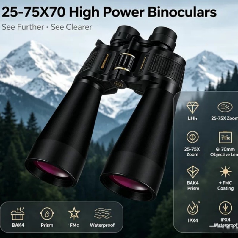 National Geographic Telescope 70Mm - BORWOLF 25-75X70 verrekijker met grote objectieflens,